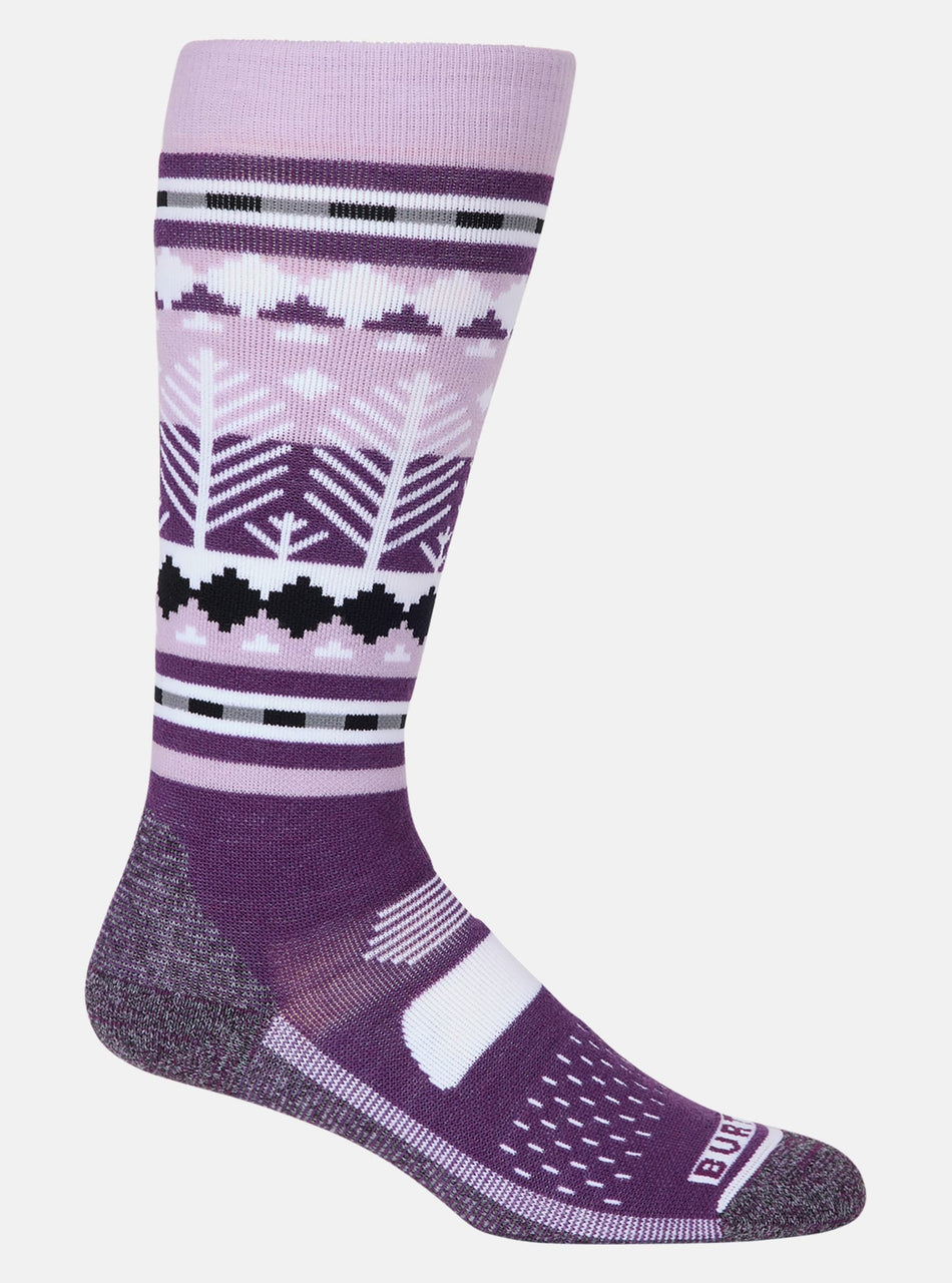 Burton Performance Midweight Socks Womens Snowy Pines