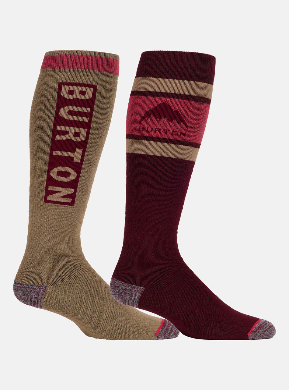 Burton Weekend Midweight Socks 2 Pack Mens Deep Red