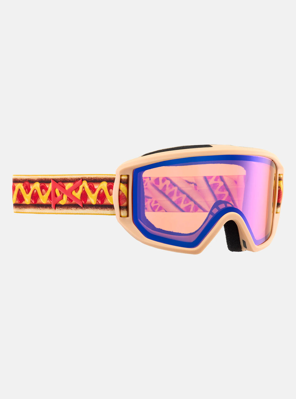 Anon Relapse Junior Goggles & MFI Face Mask Hot Doggin / Blue Amber