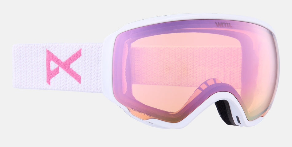 Anon WM1 Goggles & MFI Face Mask & Spare Lens Low Bridge Fit 2024 White/ Perceive Cloudy Pink Lens