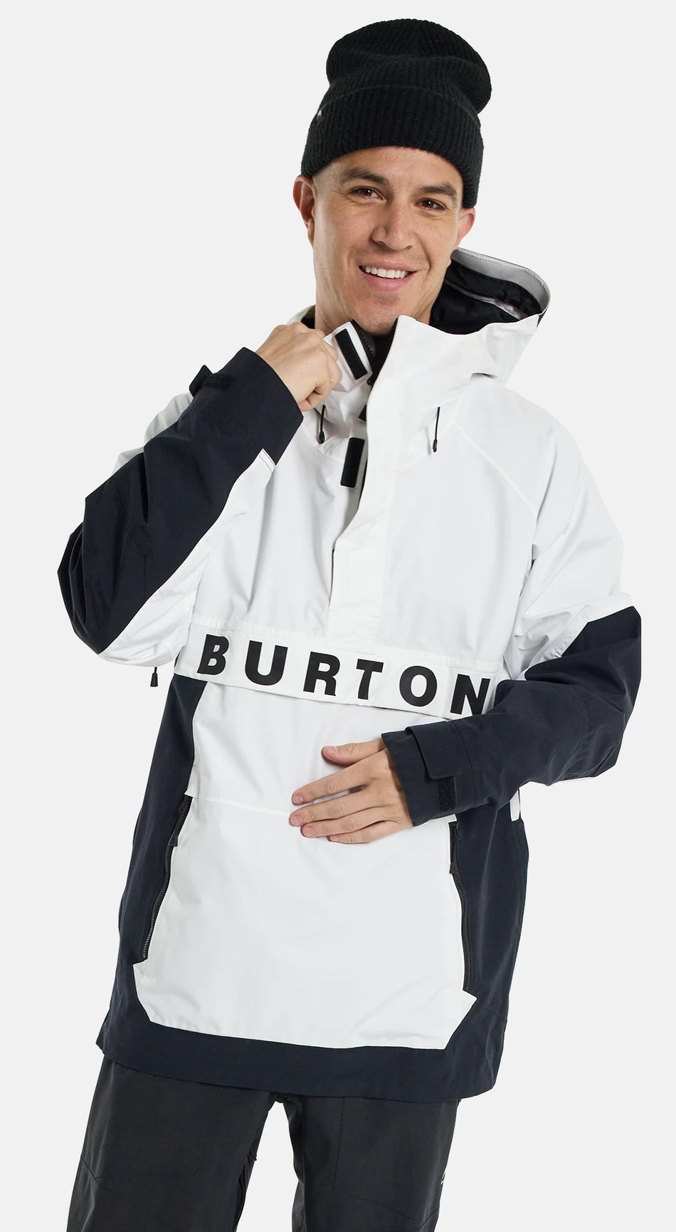 Burton Frostner Anorak Jacket Mens 2024 Stout White / Black