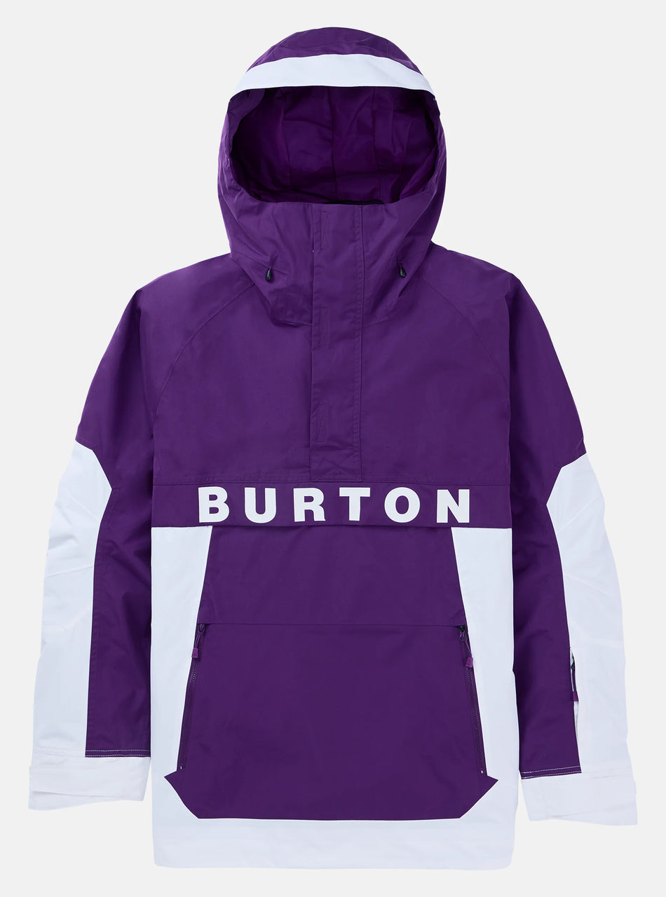 Burton Frostner Anorak Jacket Mens 2025 Imperial Purple / Stout White