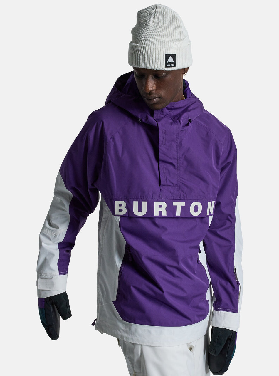 Burton Frostner Anorak Jacket Mens 2025 Imperial Purple / Stout White