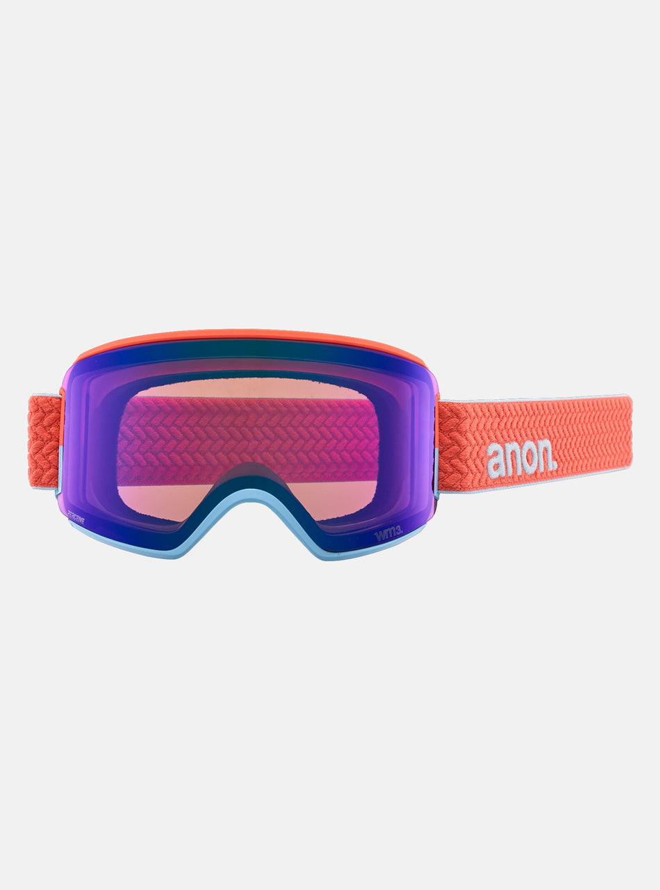 Anon WM3 Goggles & MFI Face Mask & Spare Lens Low Bridge Fit Peach Echo / Perceive Sunny Onyx Lens