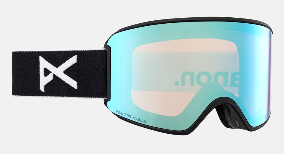 Anon WM3 Goggles & MFI Face Mask & Spare Lens Low Bridge Fit Black / Perceive Variable Blue Lens