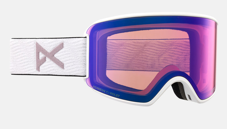 Anon WM3 Goggles & MFI Face Mask & Spare Lens Low Bridge Fit White / Perceive Variable Violet Lens