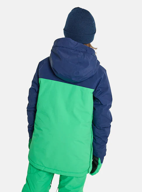 Burton Frostner Anorak Jacket Kids 2024 Dress Blue / Galaxy Green