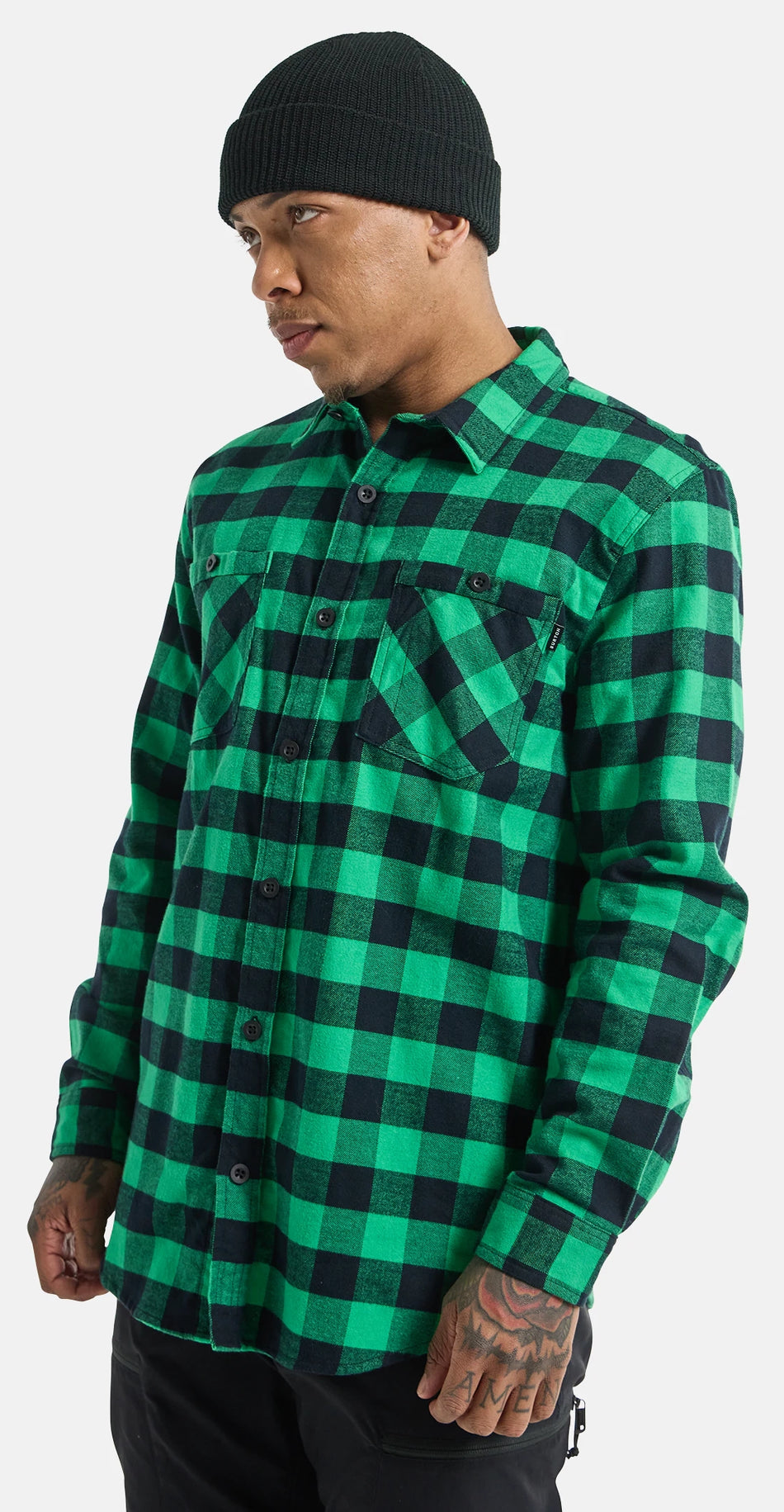 Burton Favorite Flannel Mens Clover Green Buffalo Plaid