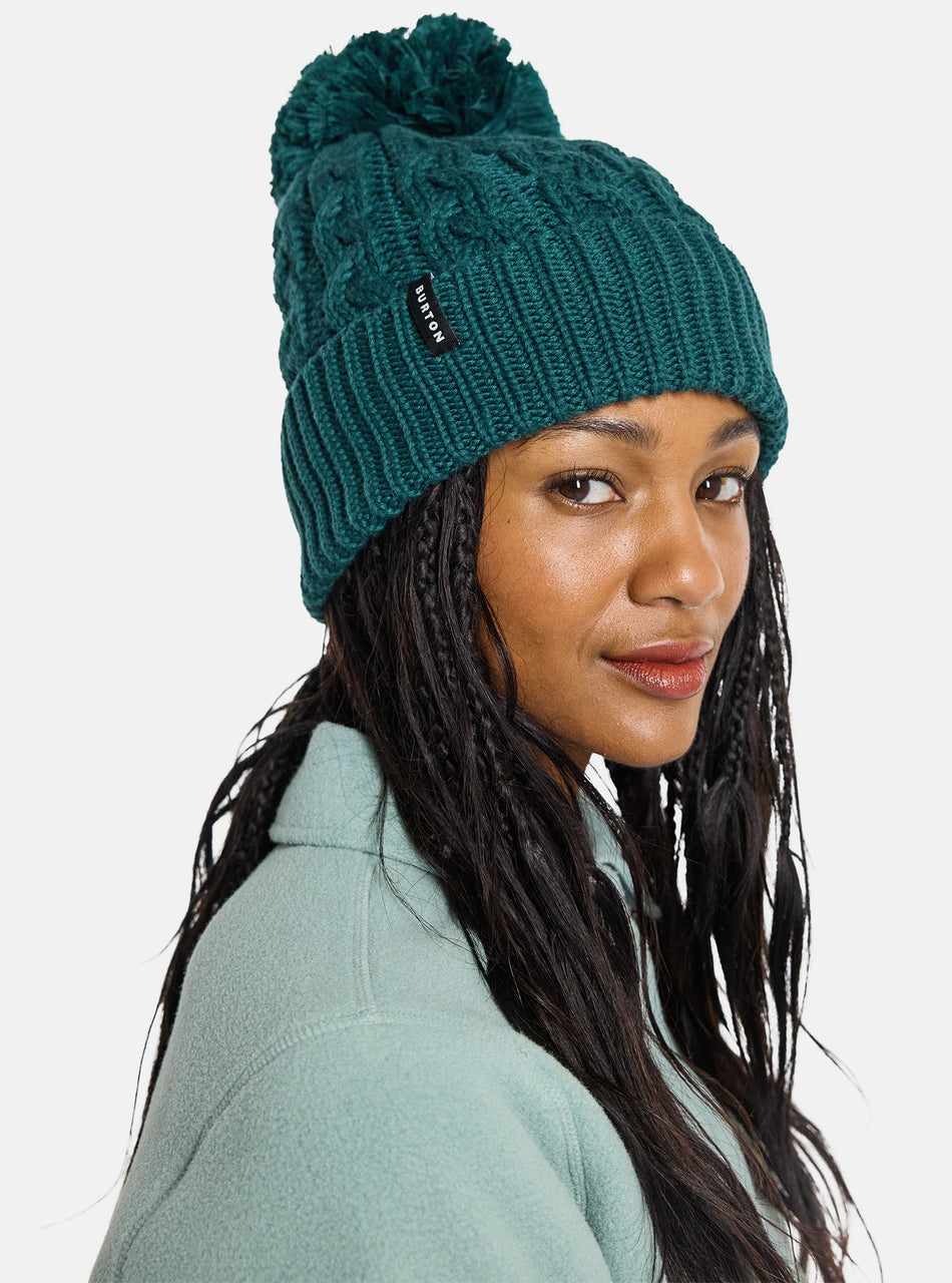 Burton Zippy Fleece Lined Beanie Womens Deep Emerald