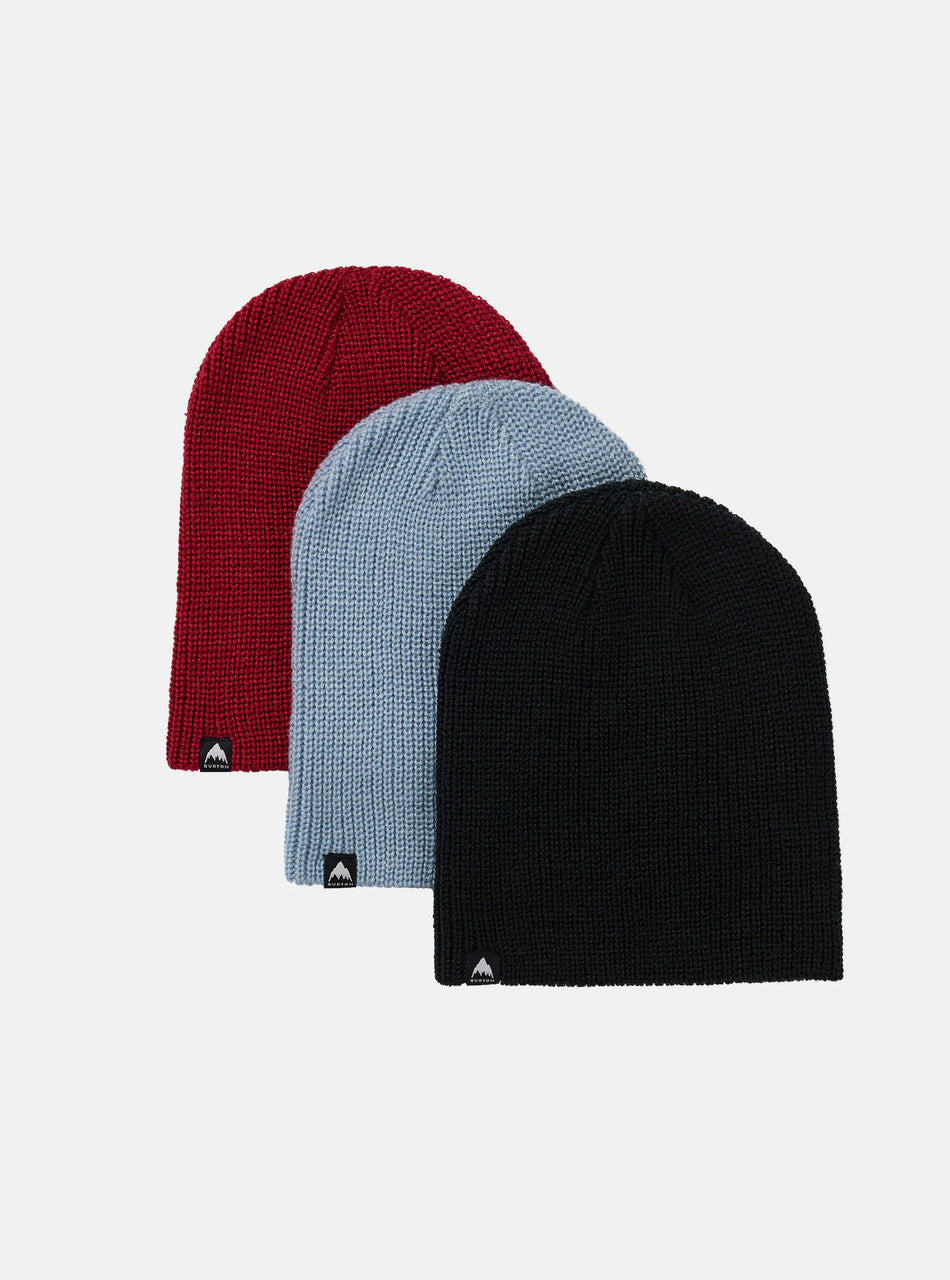 Burton Kids Recycled DND Beanie 3 Pack Black / Dusty Blue / Deep Red