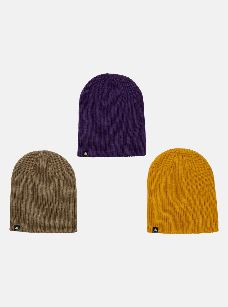 Burton Kids Recycled DND Beanie 3 Pack Summit Taupe / Goldenrod / Imperial Purple