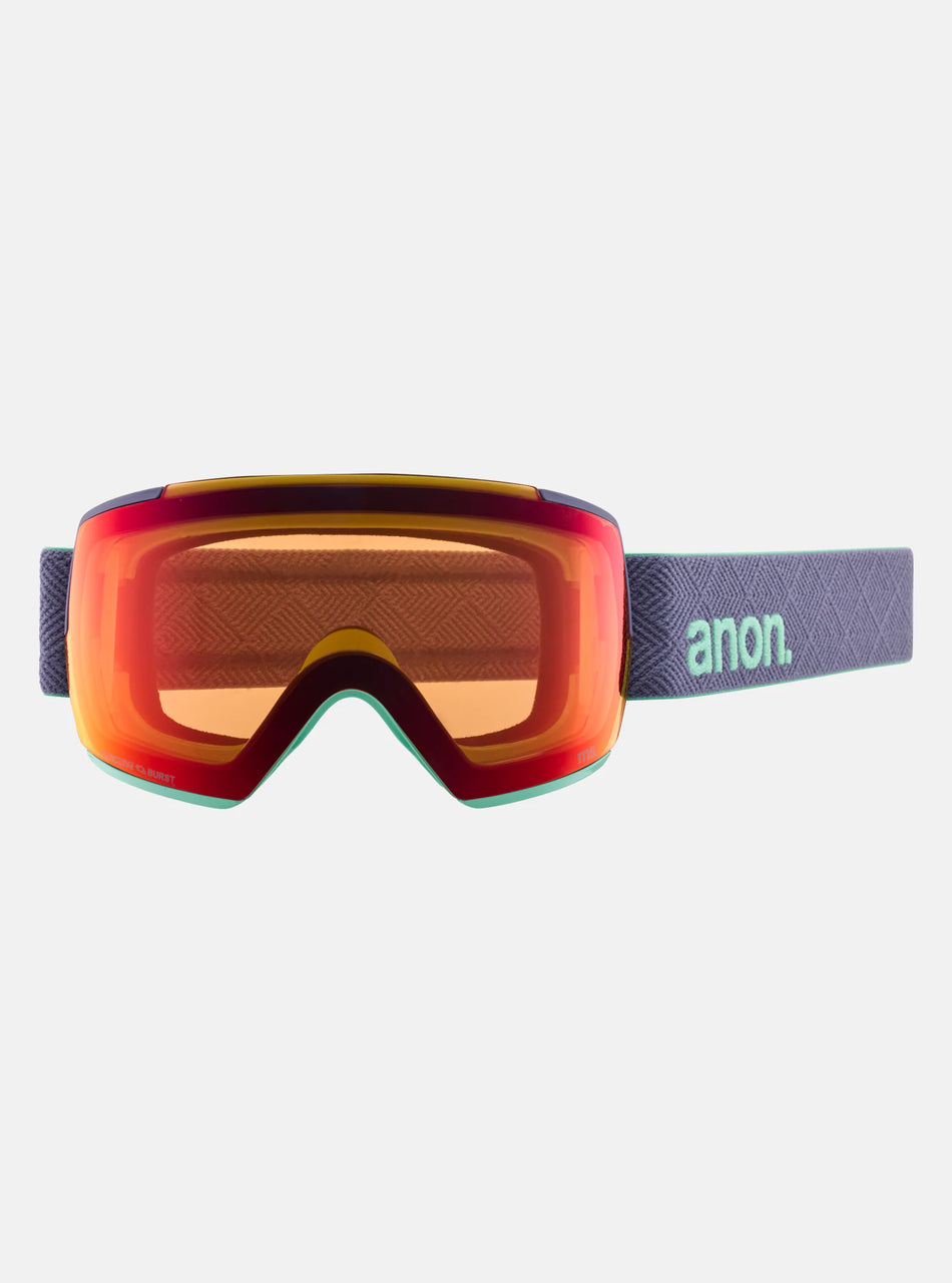 Anon M5 Goggles & MFI Face Mask & Spare Lens Low Bridge Fit Purple / Perceive Sunny Bronze Lens