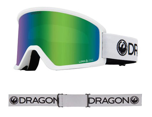 Dragon DX3 OTG Snow Goggles Low Bridge 2024 White / Lumalens Green Ion