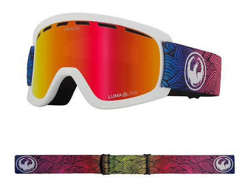 Dragon Lil D Snow Goggles Low Bridge 2024 Curly / Lumalens Red Ion