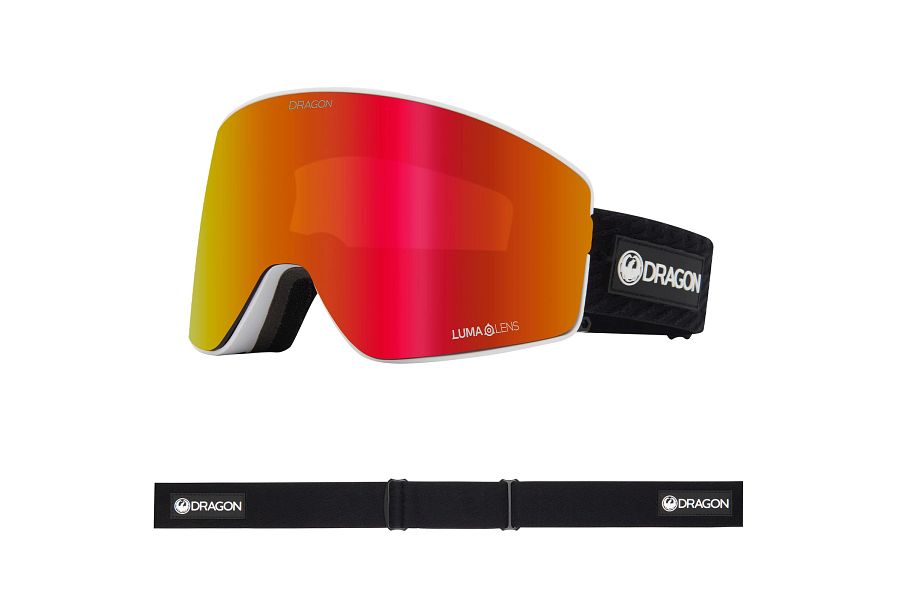 Dragon PXV Snow Goggles Low Bridge 2024 Icon Red / Lumalens Red Ion + Lumalens Light Rose