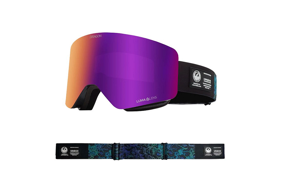 Dragon R1 OTG Snow Goggles 2024 Black Pearl / Lumalens Purple Ion + Lumalens Amber