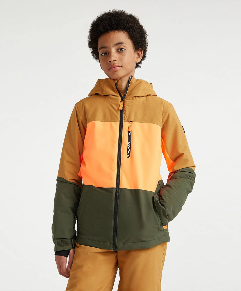 ONeill Carbonite Jacket Kids 2024 Rich Caramel Colour Block