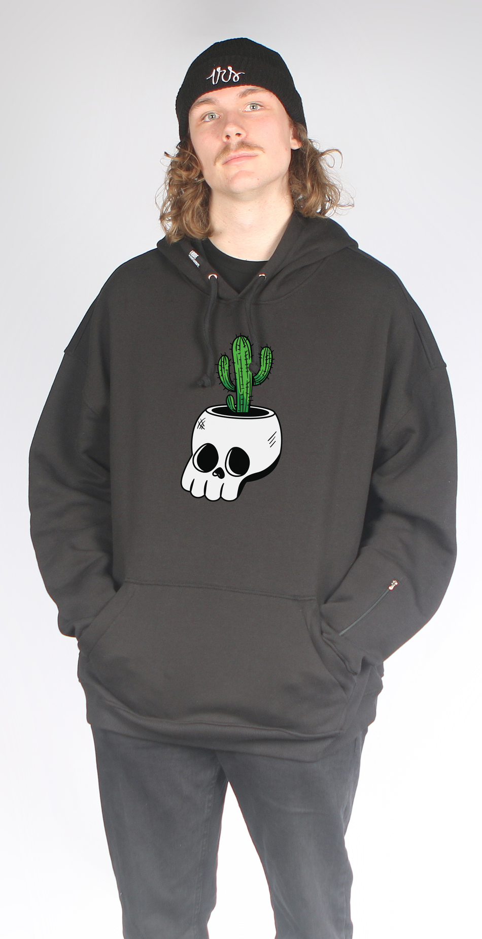 I Ride Sideways DWR Oversized Fit Hoodie Cactus Black