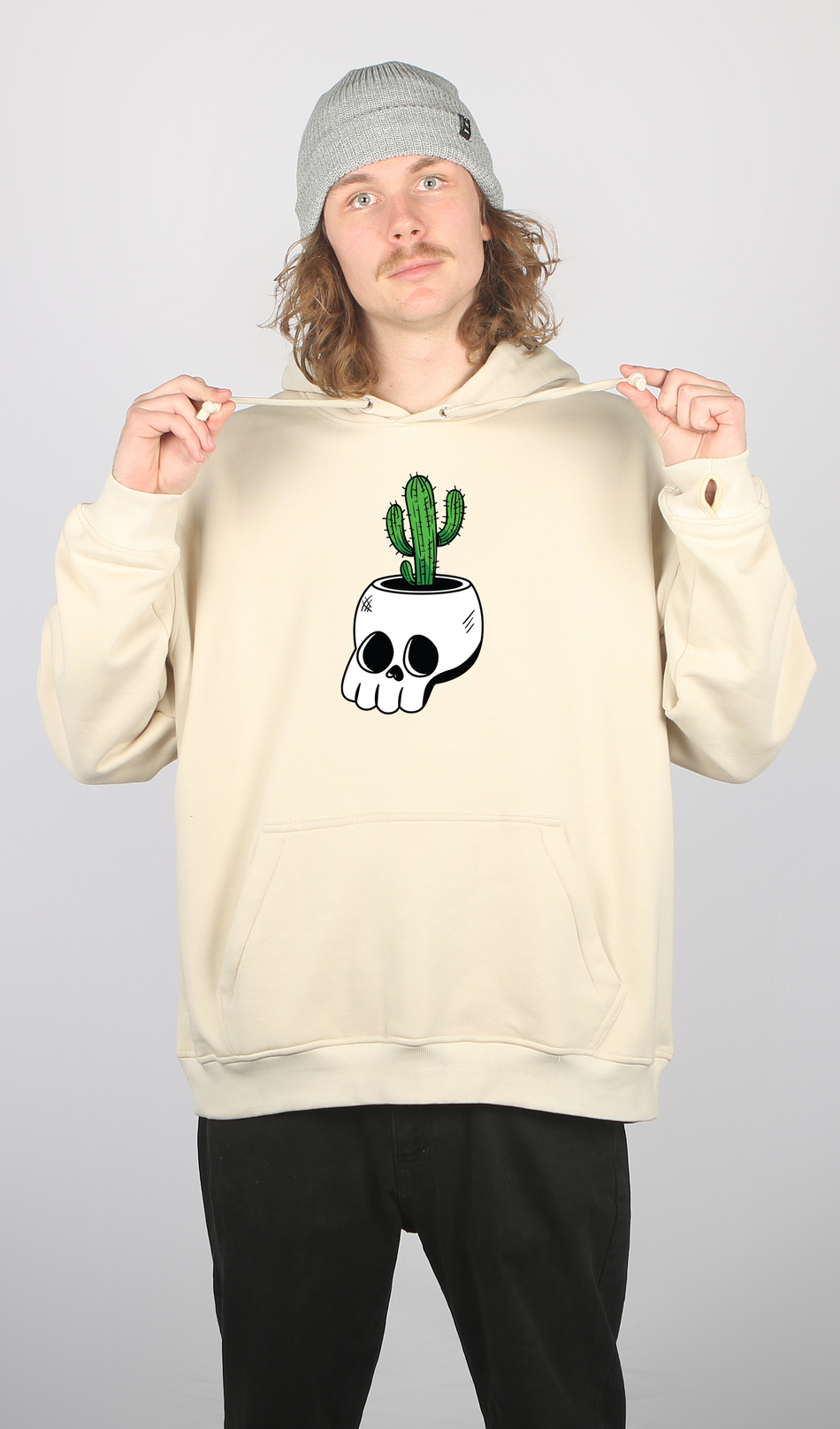 I Ride Sideways DWR Oversized Fit Hoodie Cactus Tan