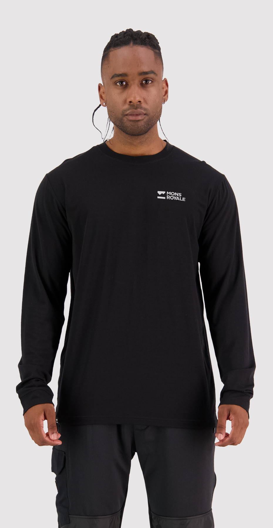 Mons Royale Icon Merino Long Sleeve Mens Black