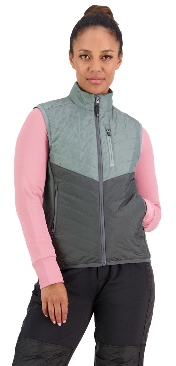 Mons Royale Neve Wool Insulation Vest Womens Sage / Burnt Sage