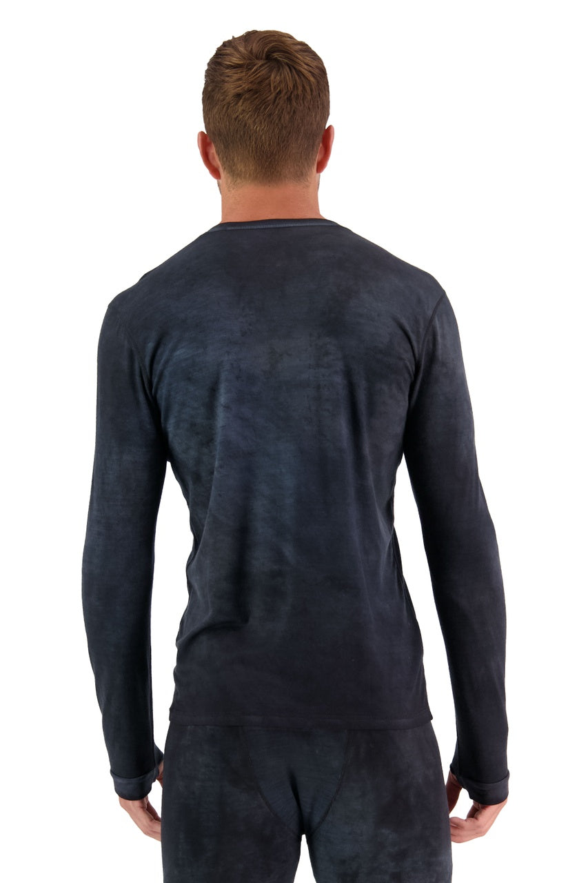 Mons Royale Cascade Long Sleeve Thermals Mens Black Acid Wash