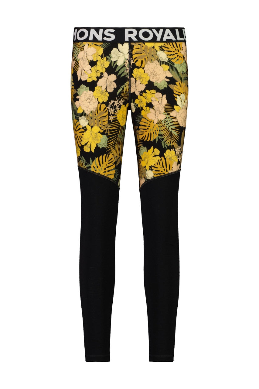 Mons Royale Cascade Legging Thermals Womens Floral Camo