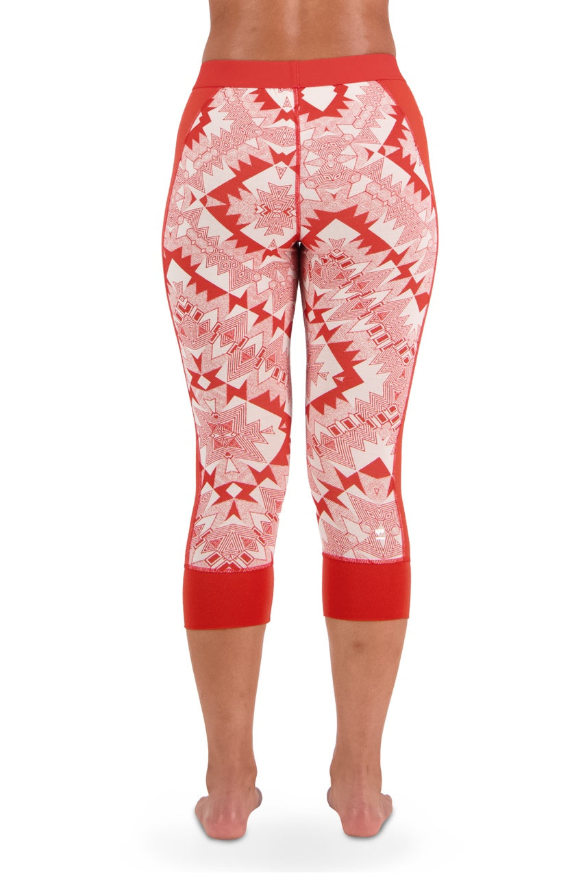 Mons Royale Cascade Legging 3/4 Thermals Womens Retro Red Nordtek