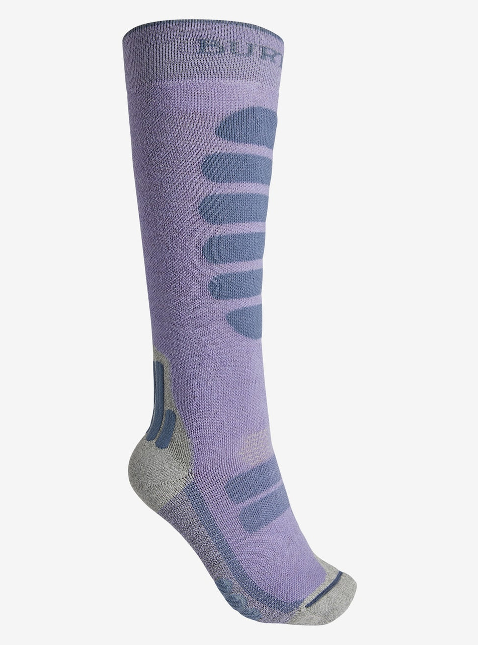 Burton Performance Plus Midweight Socks Womens 2023 Foxglove Violet / Folkstone Grey