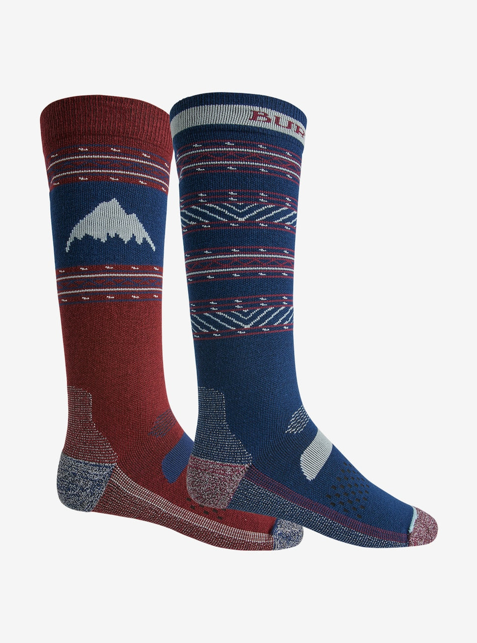 Burton Performance Lightweight Two Pack Socks Mens 2023 Dress Blue / Mulled Berry