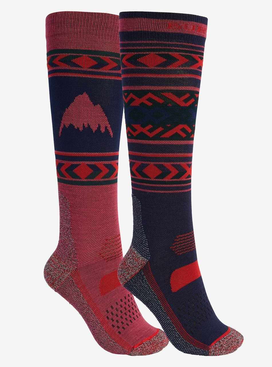 Burton Performance Lightweight Two Pack Socks Womens Dress Blue / Spiced Plum