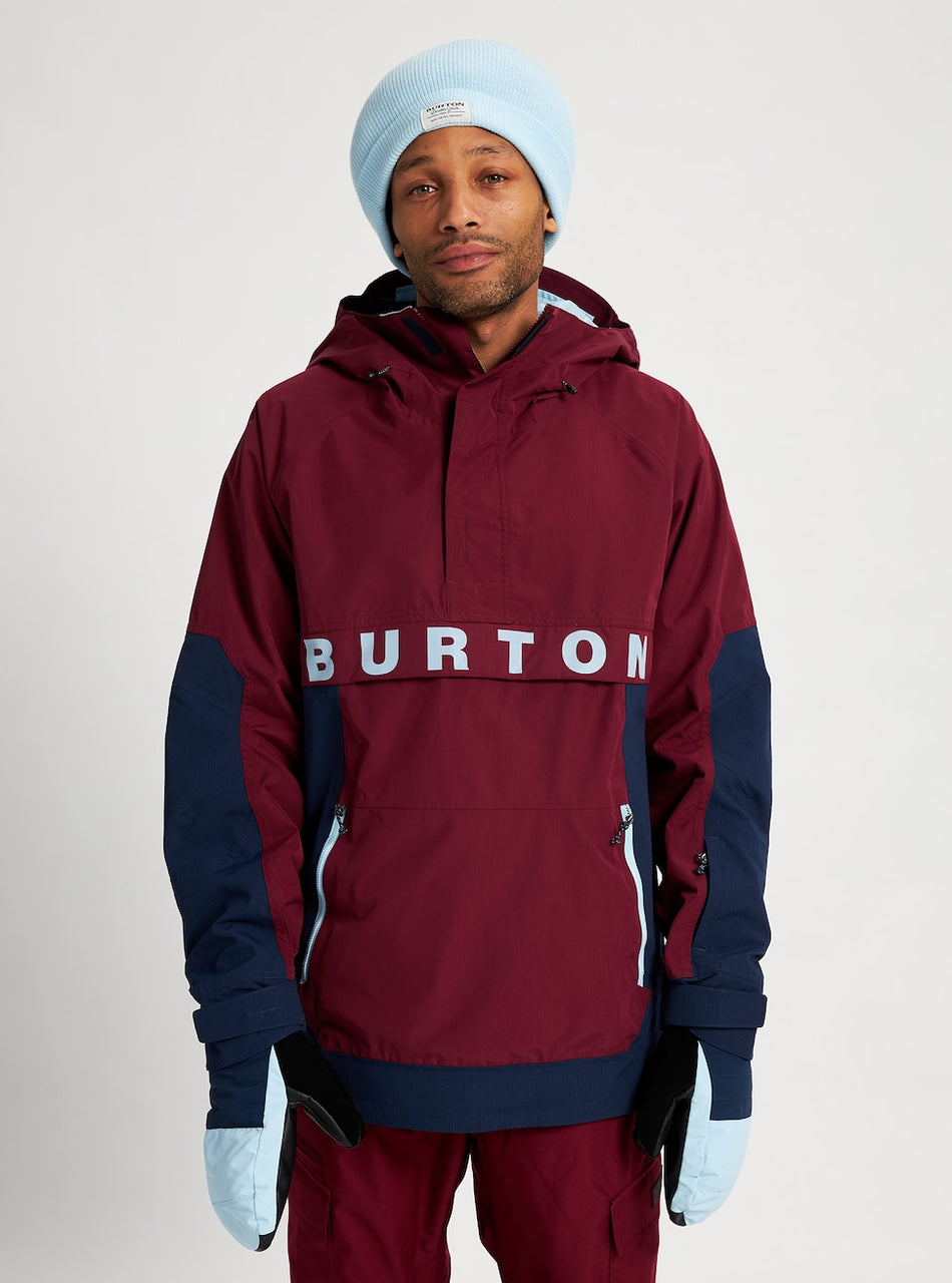 Burton Frostner Mens Anorak Jacket Mulled Berry / Dress Blue