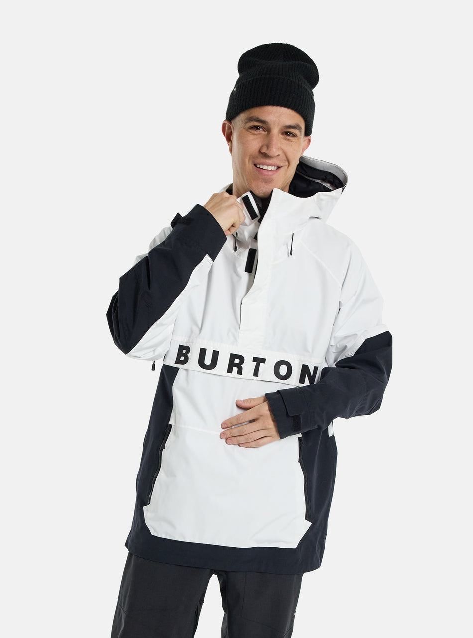 Burton Frostner Mens Anorak Jacket Stout White / Black