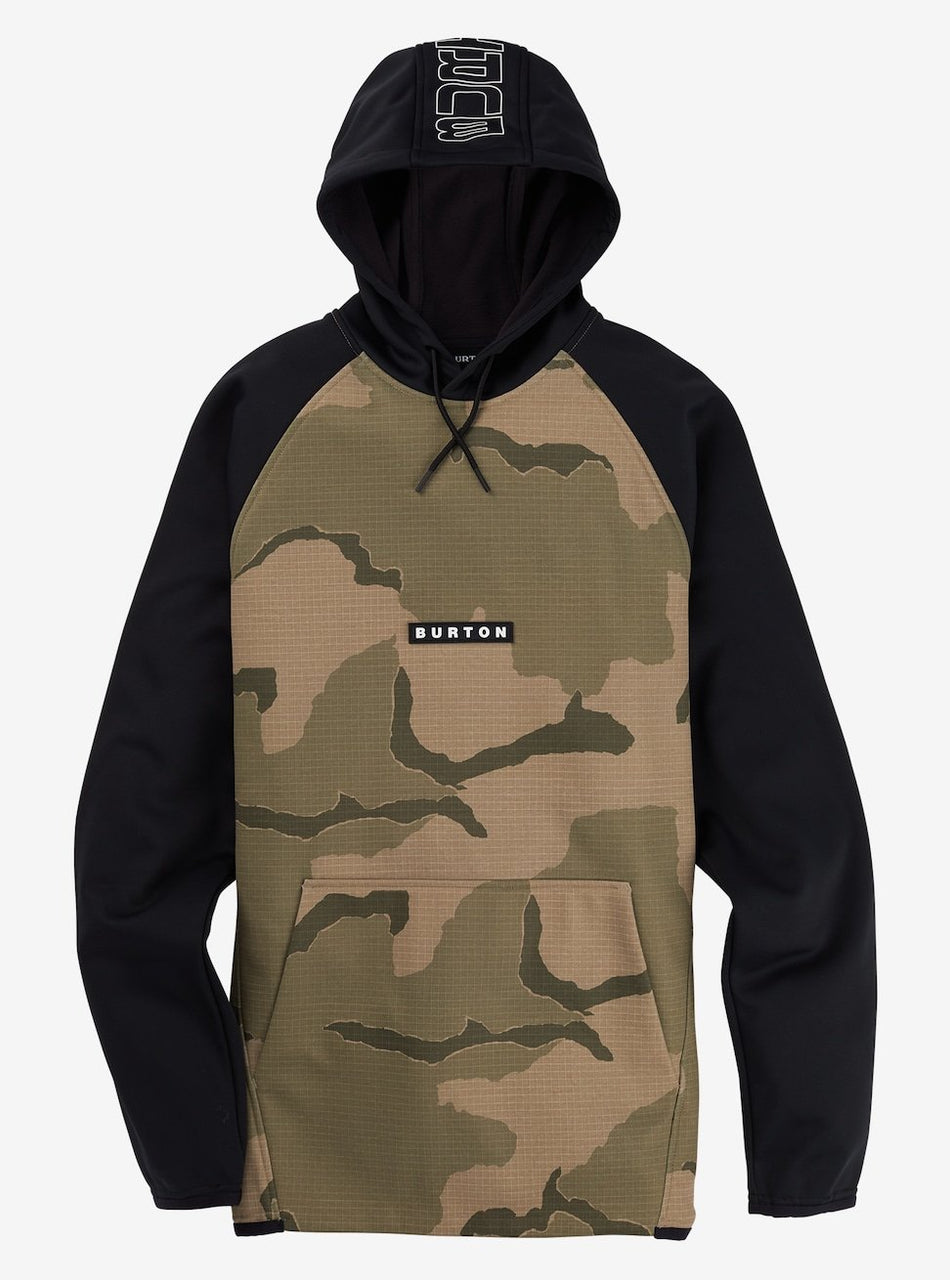 Burton Crown Weatherproof Hoodie Mens Barren Camo / Black