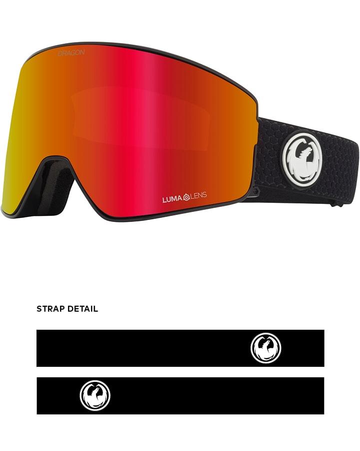 Dragon PXV2 Snow Goggles Split / Lumalens Red Ion + Spare Lens