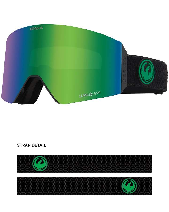 Dragon RVX Snow Goggles Split / Lumalens Green Ion + Spare Lens