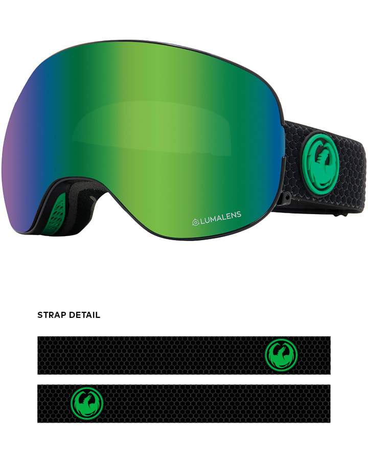 Dragon X2 Snow Goggles Split / Lumalens Green Ion + Spare Lens