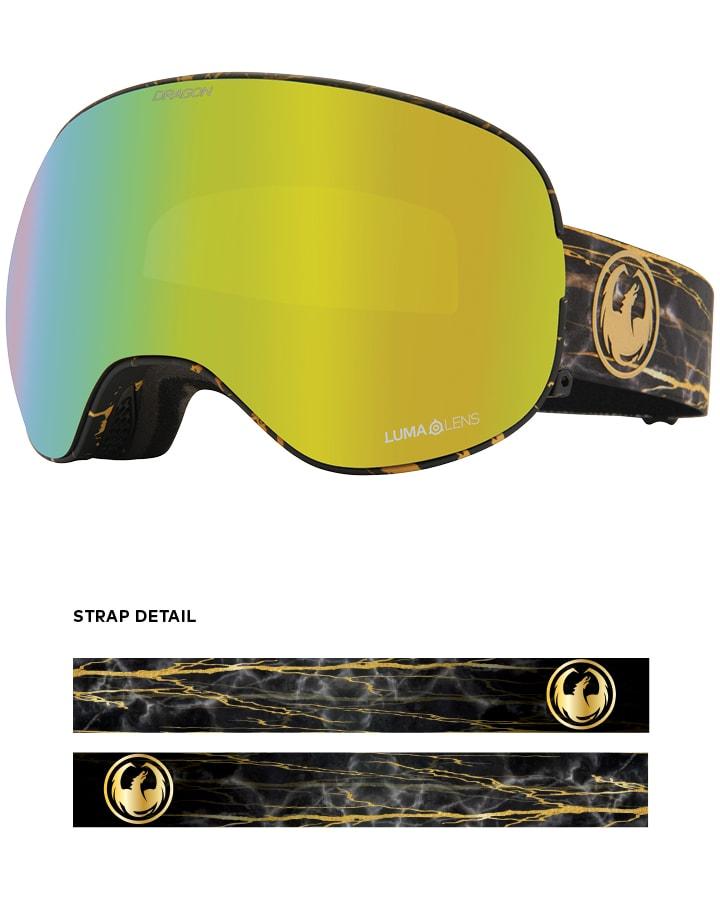 Dragon X2 Snow Goggles 14 Karat / Lumalens Gold Ion + Spare Lens