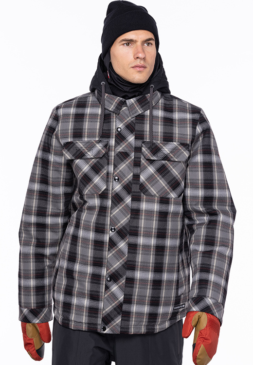 686 Woodland Insulated Jacket Mens Charcoal Plaid