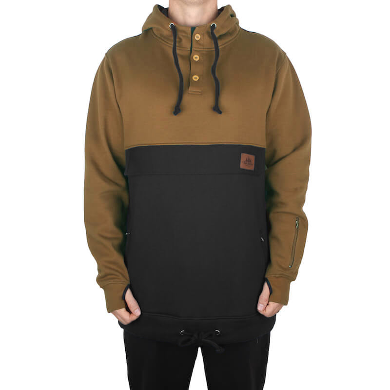 I Ride Sideways Splice DWR Shred Fit Hoodie Mens Black / Olive