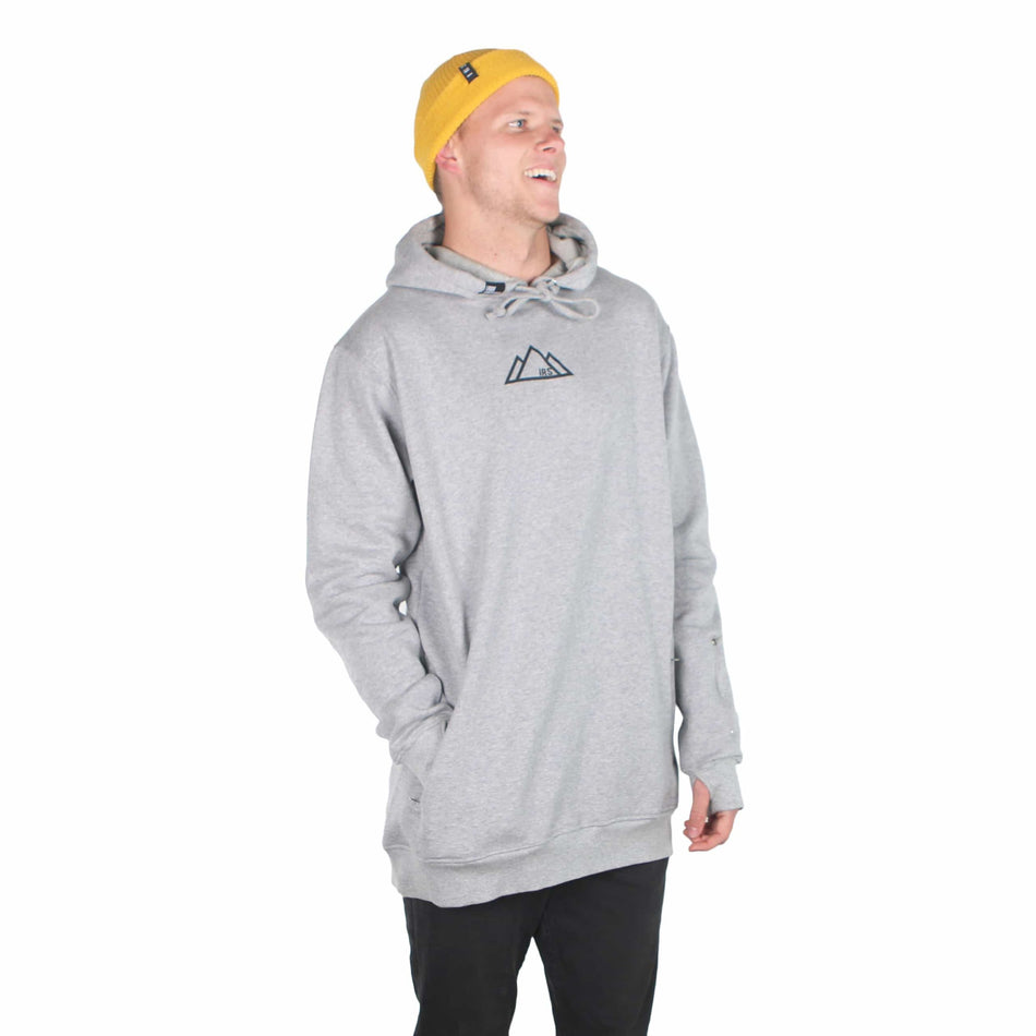 I Ride Sideways 3 Peaks DWR Shred Fit Hoodie Mens Grey Marle