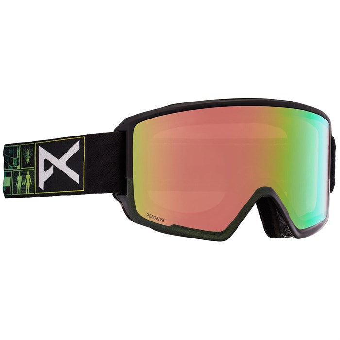 Anon M3 Goggles & Spare Lens Mens 2022 Squares / Perceive Variable Green Lens