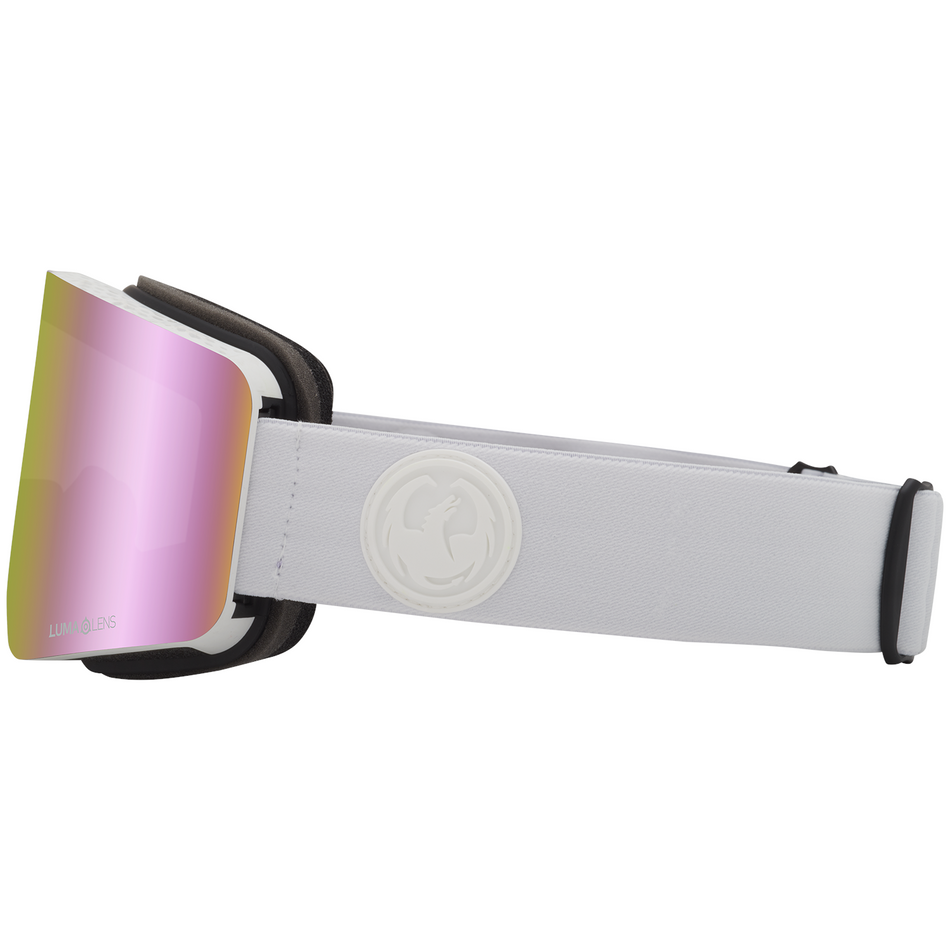 Dragon R1 OTG Snow Goggles 2024 Whiteout / Lumalens Pink Ion + Lumalens Dark Smoke