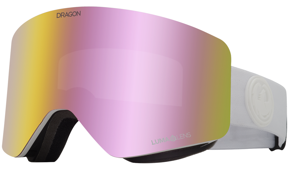 Dragon R1 OTG Snow Goggles 2024 Whiteout / Lumalens Pink Ion + Lumalens Dark Smoke