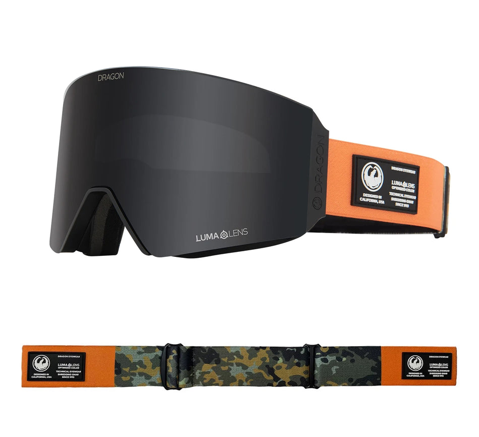 Dragon RVX OTG Snow Goggles 2022 Bush Camo / Lumalens Dark Smoke + Spare Lens