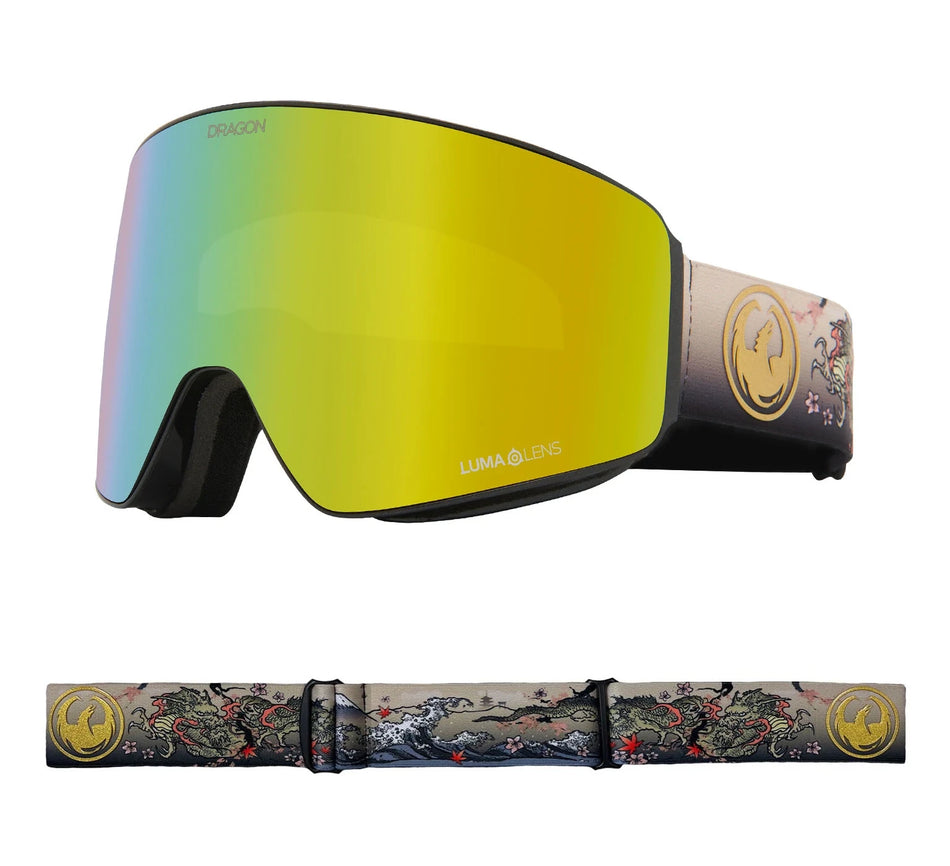 Dragon PXV Snow Goggles 2022 Edo / Lumalens Gold Ion + Spare Lens