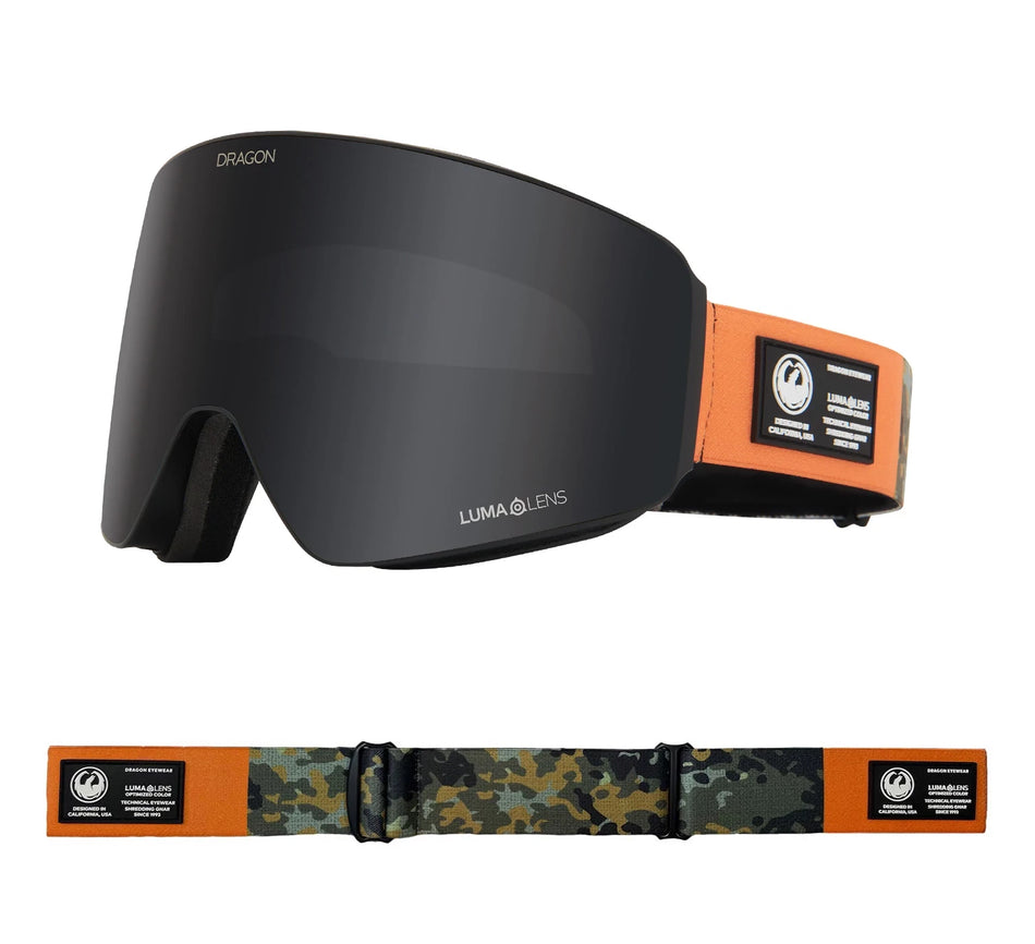 Dragon PXV Snow Goggles 2022 Bush Camo / Lumalens Dark Smoke + Spare Lens