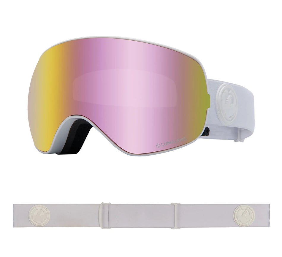 Dragon X2S Snow Goggles 2022 Whiteout/ Lumalens Pink Ion + Spare Lens