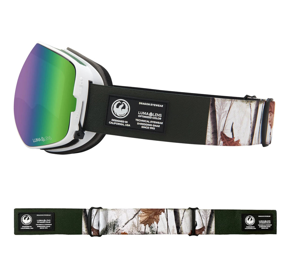 Dragon X2S Snow Goggles 2022 Alpine Camo / Lumalens Green Ion + Spare Lens