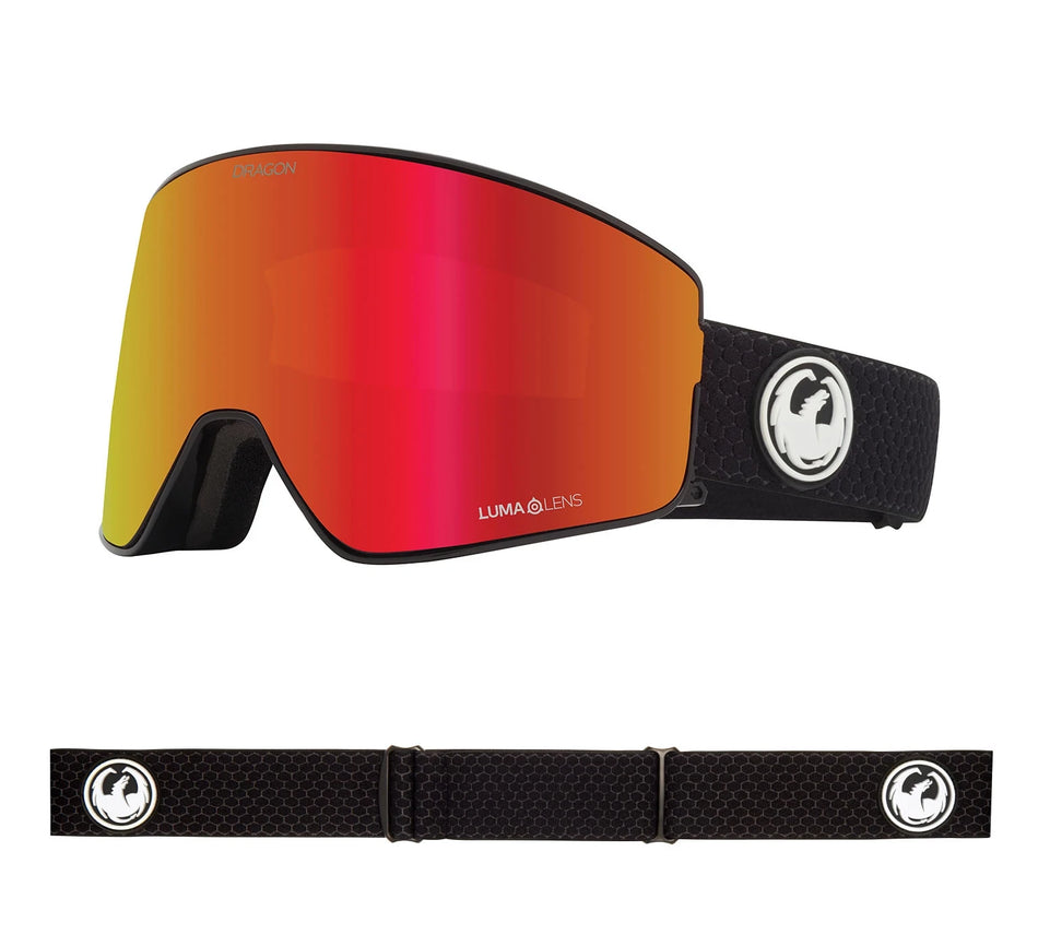 Dragon PXV2 Snow Goggles 2022 Split / Lumalens Red Ion + Spare Lens Asian Fit